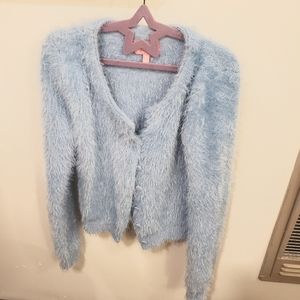 Sugar Thrillz Blue fuzzy cardigan